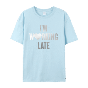 WORKING LATE SILVER FOIL GRAPHIC TEE