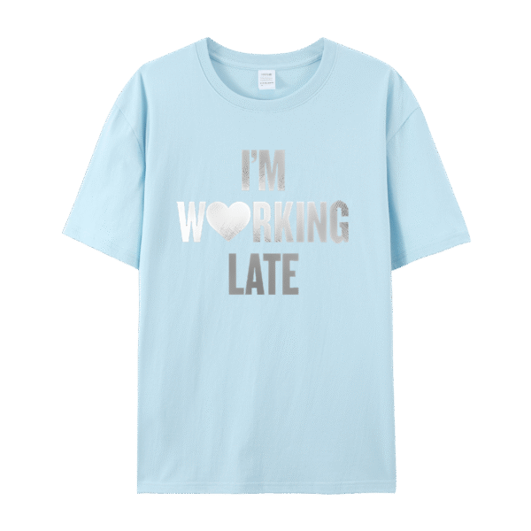 WORKING LATE SILVER FOIL GRAPHIC TEE